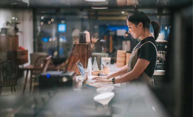 Females student barista