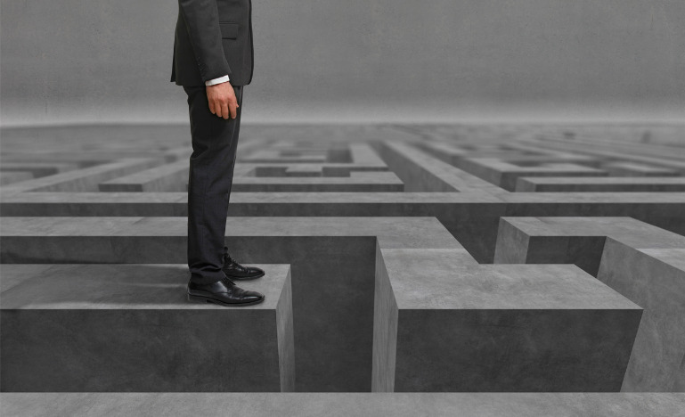 Businessman and maze