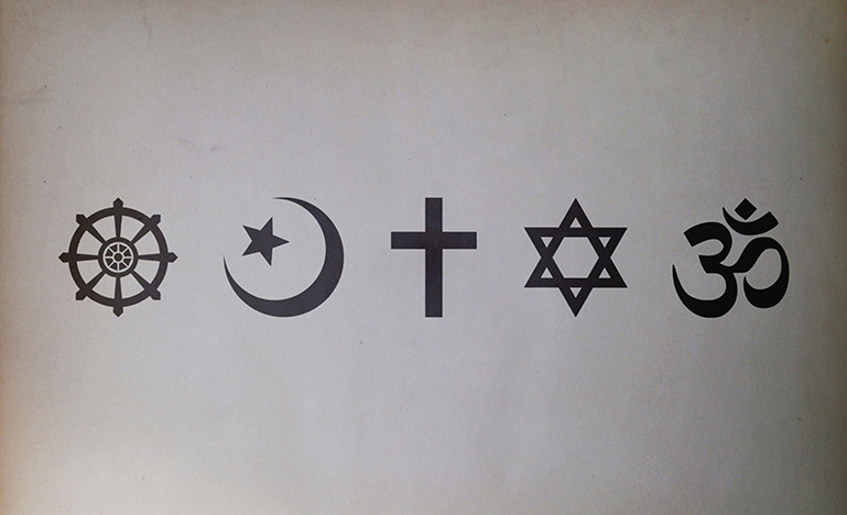 Religious symbols represented