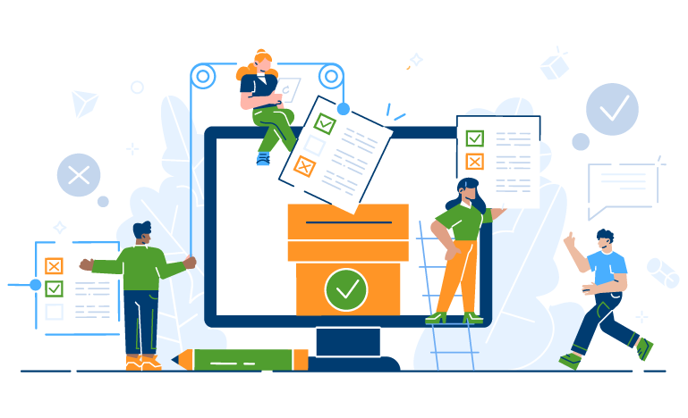 Illustration of online voting