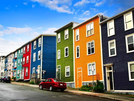 Colourful homes in St John's.