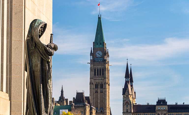 Justicia statue in Ottawa