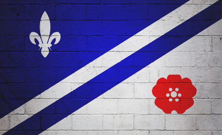 Franco-albertan flag, painted on wall
