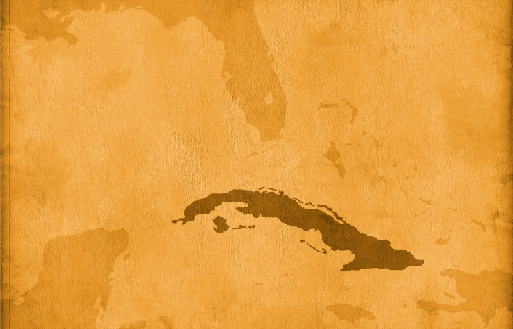 Vintage map of Cuba