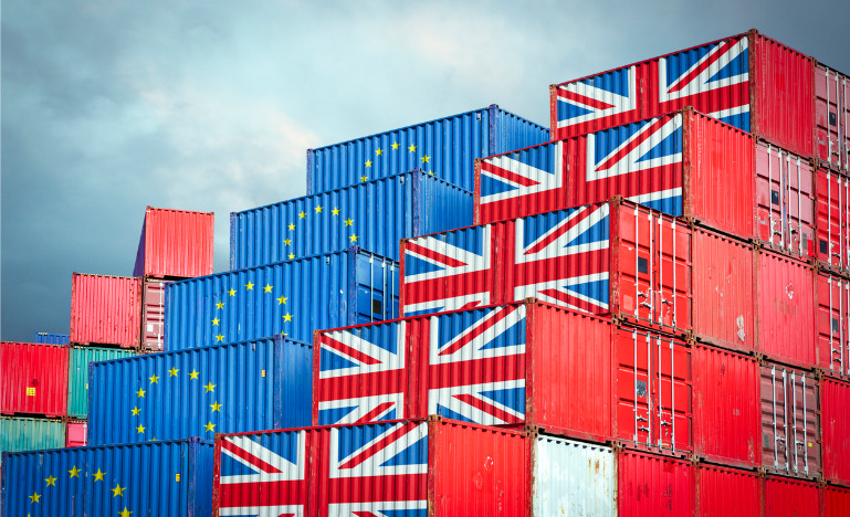 EU and British cargo containers