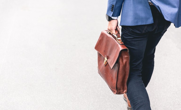 Man leaving work