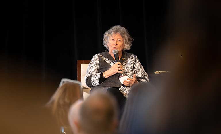 Louise Arbour speaks to conference attendees