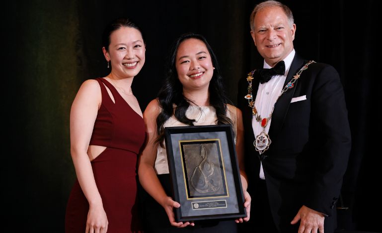 Fiona Wong accepts the Touchtone award