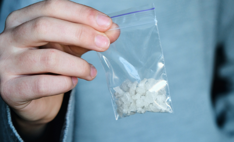 Small bag of methamphetamines