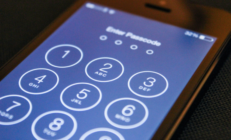 A locked iPhone