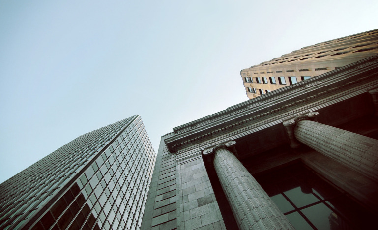 Financial district and courthouse