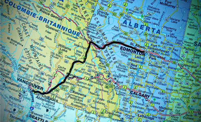 TransMountain pipeline ona map