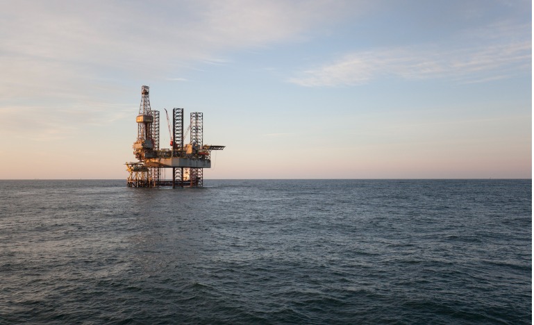 oil rig at sea