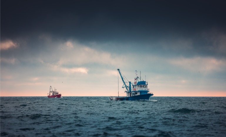Fishing boast at sea