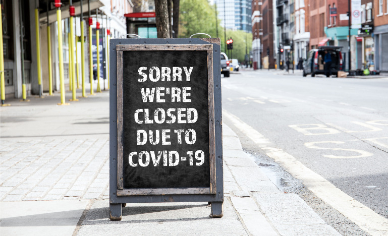 Sorry we're closed sign