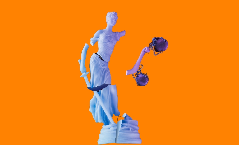Broken lady justice
