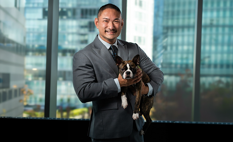 Brian Yuen and his dog Mocha