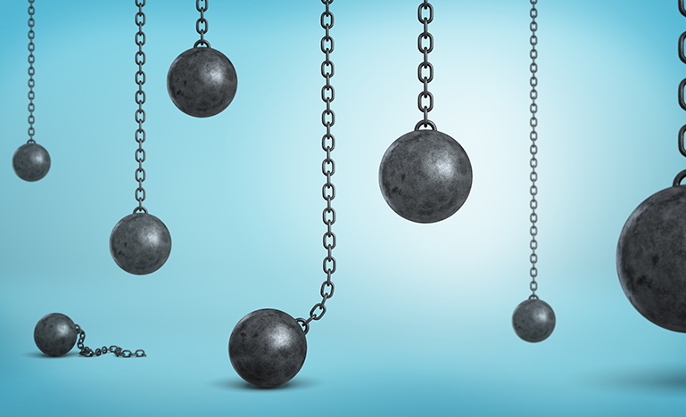 Black iron wrecking balls