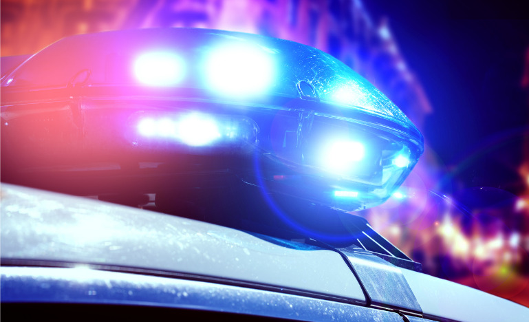 Police flashing lights