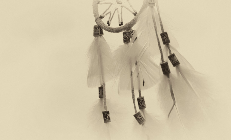 Dreamcatcher image on faded background