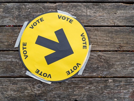 Election sign at polling station