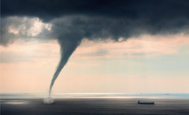Tornado in the sea