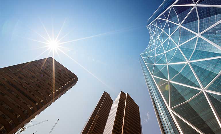 Modern skyscrapers in Calgary