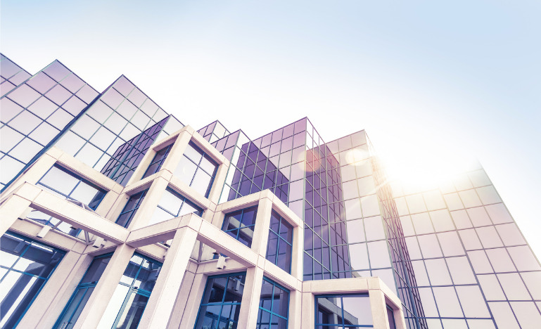 Modern glass building