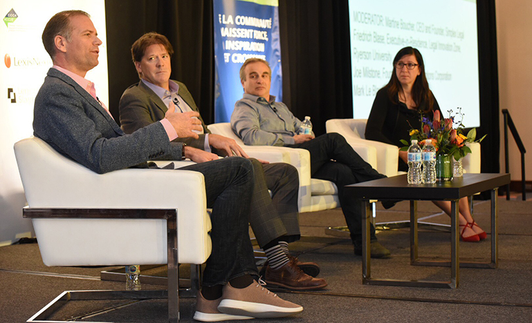 Panelists Friedrich Blase, Mark Le Blanc, Joe Milstone, and Martine Boucher
