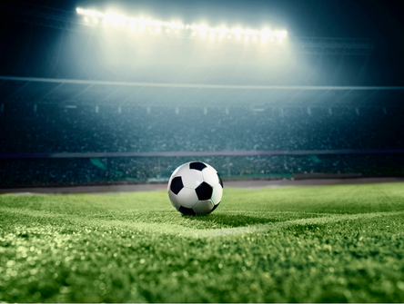 A soccer ball on a field