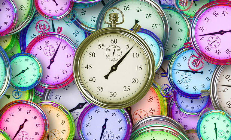 Stopwatches in various colours