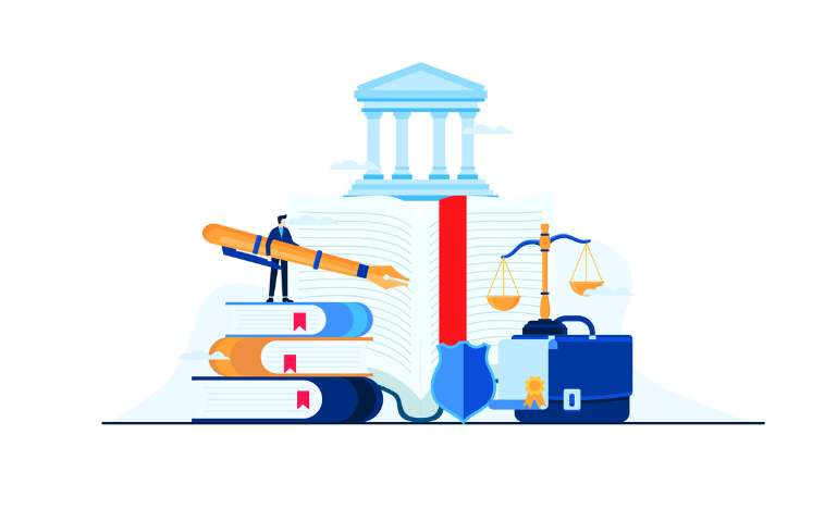 A graphic depicting the path to becoming a lawyer