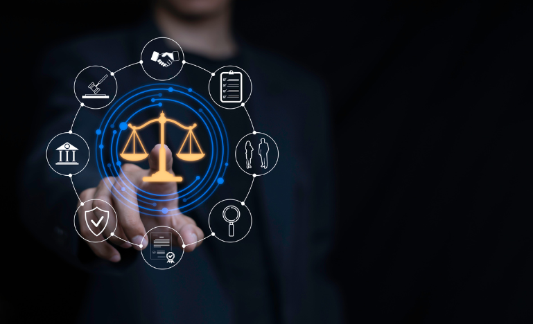 A graphic illustrating legal tech
