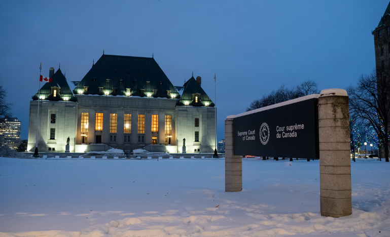 The Supreme Court of Canada in winter