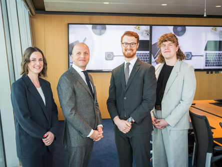 The McCarthy Tétrault team that represented the CBA. From left: Lindsay Frame, Michael Feder, K.C., Connor Bildfell, and Nico Rullmann 