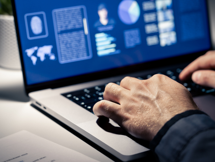 A police officer works on an investigation