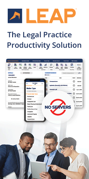 LEAP. The legal practice productivity solution. Secure document management, cloud solution and mobility, automated court forms and precedents, legal accounting and billing, Microsoft 365 integration, support and training. Learn more