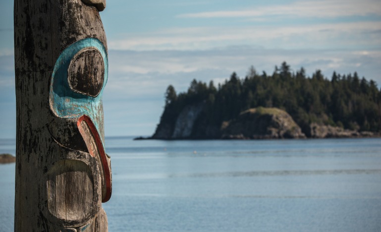 A totem pole on Haida Gwaii