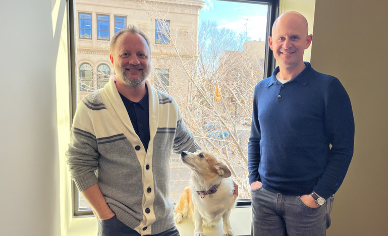 Procido LLP managing partner and founder Troy Baril (left) with founding partner Chad Eggerman and Aurra Sing, director of good vibes