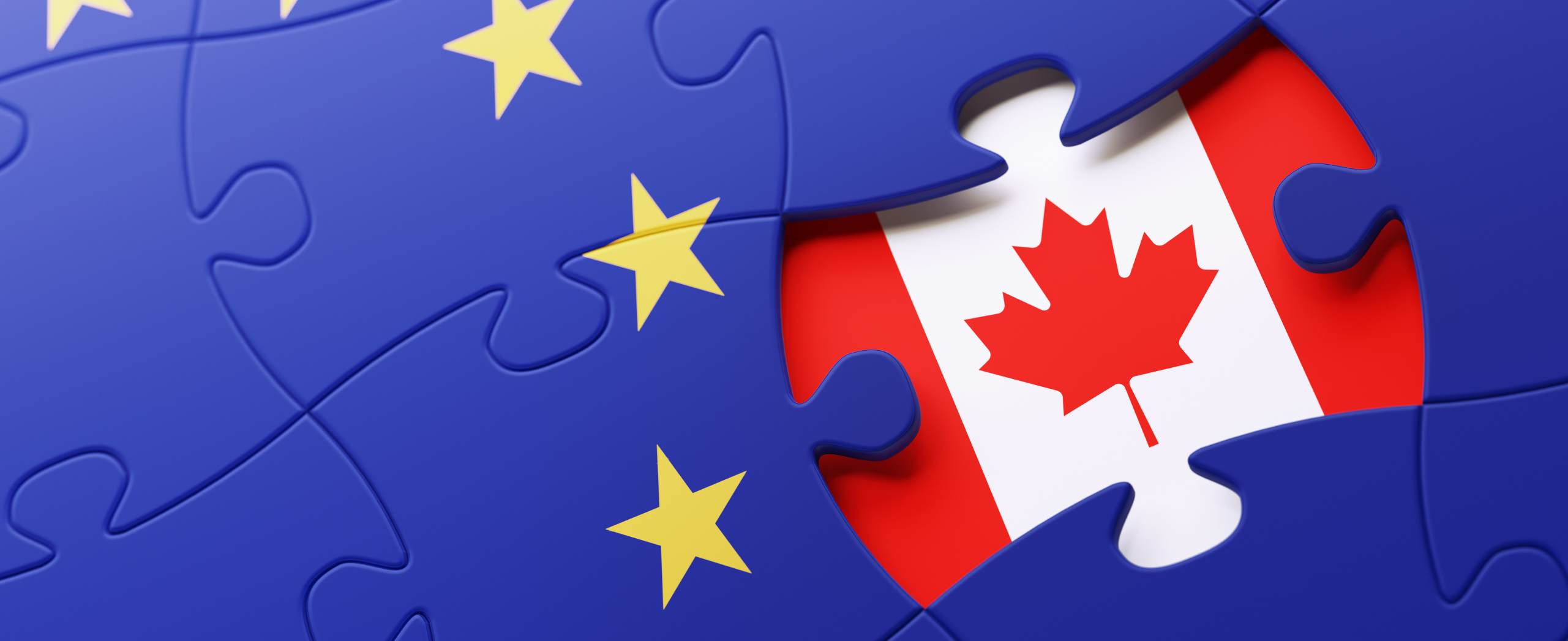 A European Union and Canadian flag puzzle