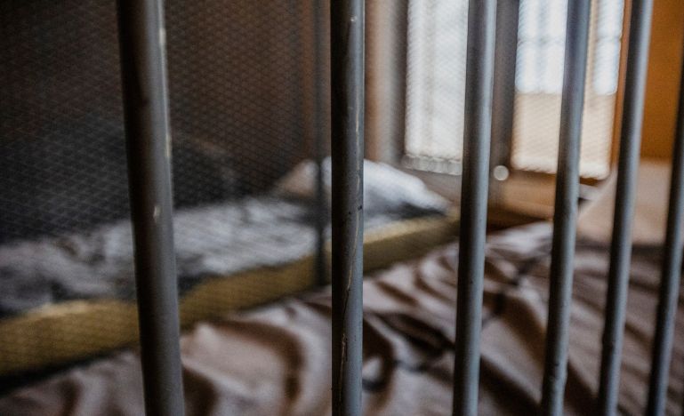 Beds in a jail cell