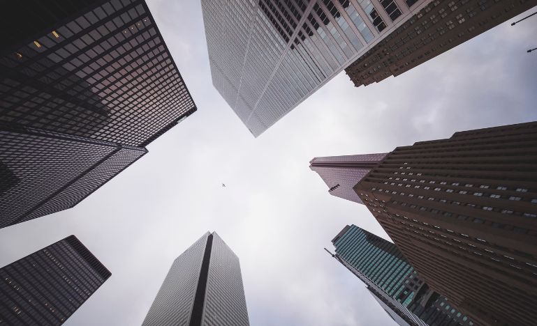 Highrises at the corner of King and Bay Streets in downtown Toronto