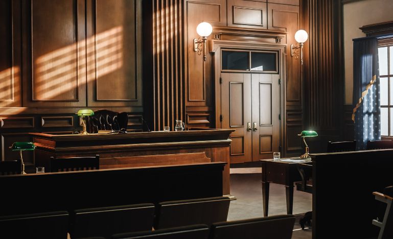 An empty courtroom