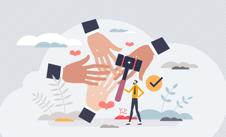 Pro bono work graphic of helping hands