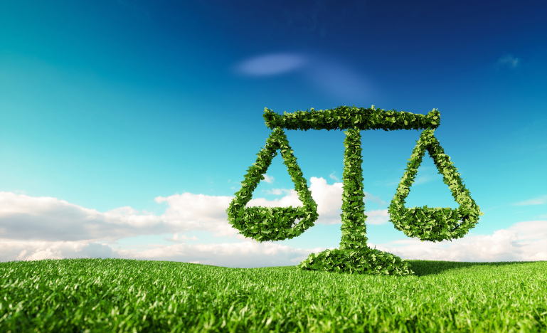 3d rendering of scale icon on fresh spring meadow with blue sky in background