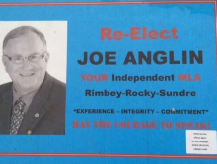 Joe Anglin's 2015 election campaign sign