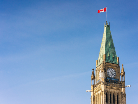 The peace tower on Parliament Hill